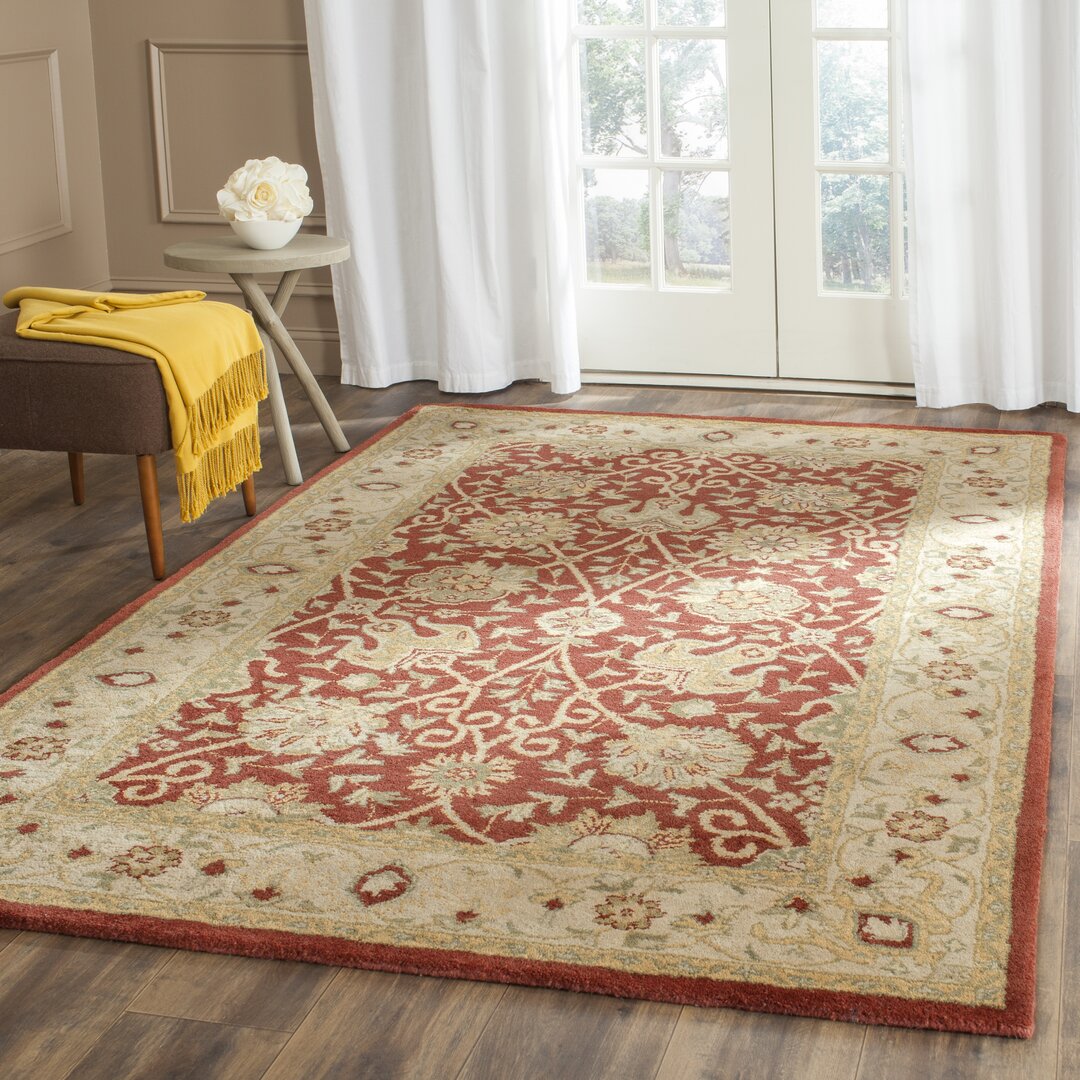 Teppich Dunbar aus Wolle in Rot/Beige