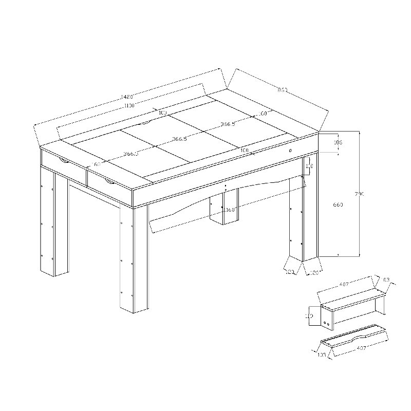Table de jeu moderne avec plateau amovible et lumières DEL pour 4 à 6 joueurs