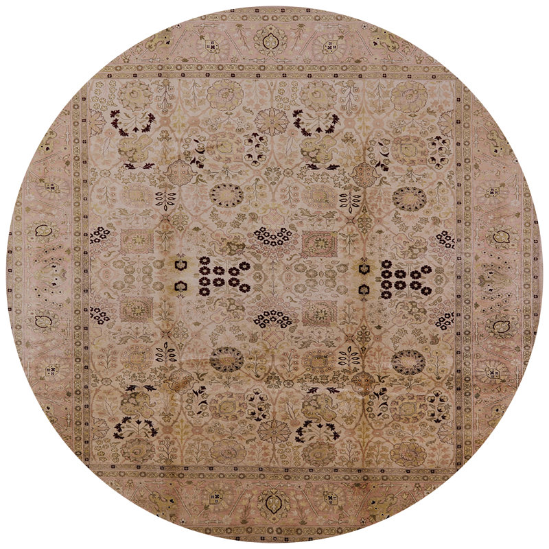 Tapis oriental beige, Rond 7 pi