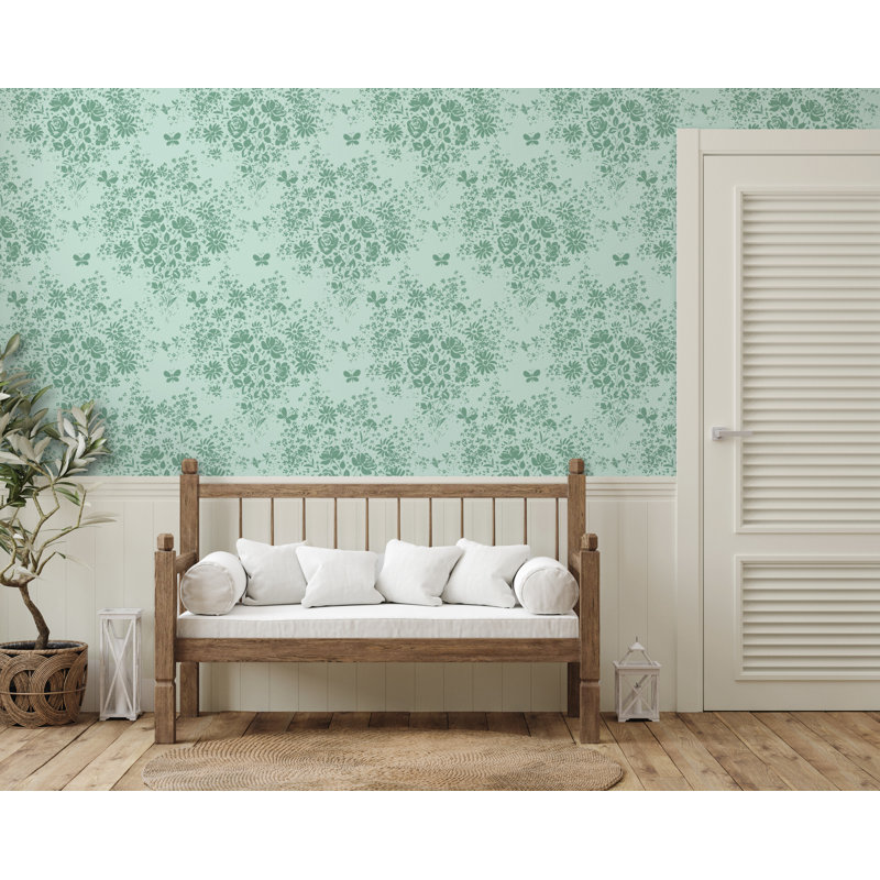 Paule Marrot Floral Wallpaper Double Roll by Paule Marrot, Greens