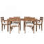 Ensemble de table de salle à manger d'extérieur en bois d'acacia, table et chaises-948830286