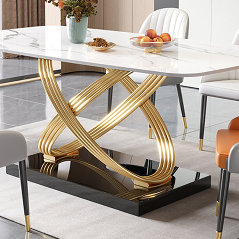 Modern luxury rectangular dining table sets, 29.5"H x 59"L x 35.4"W