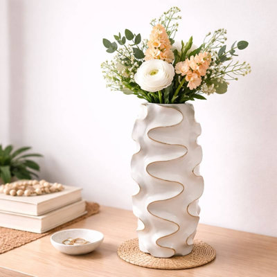 Vase | Vase décoratif décoratif en bois fabriqué à la main | 5 x 15 po