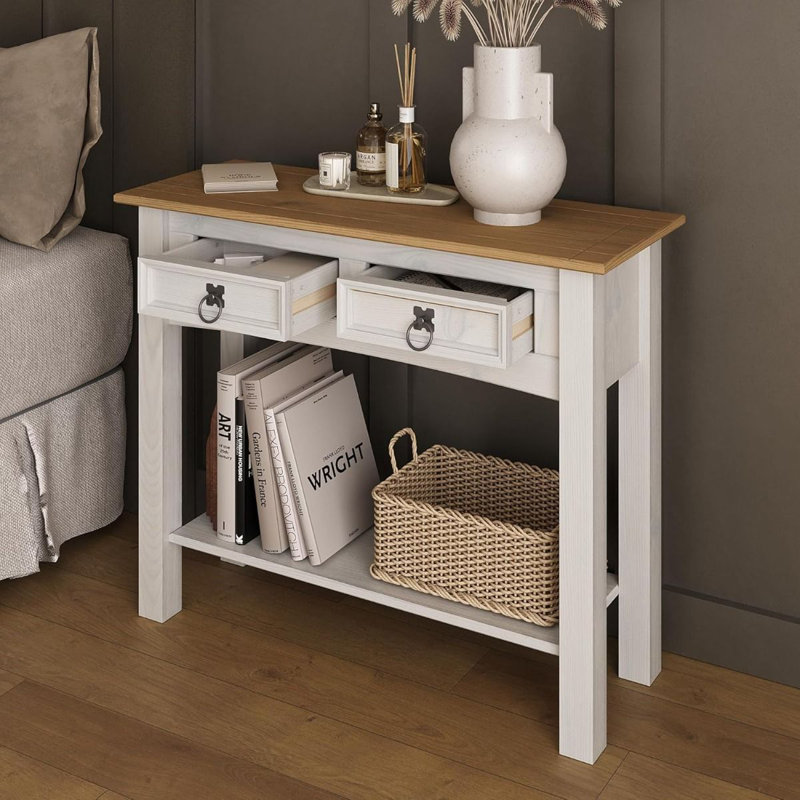 Saragosa 90cm Solid Wood Top Console Table