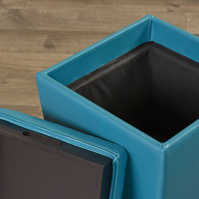 Touffue cube ottoman Kring, bleu