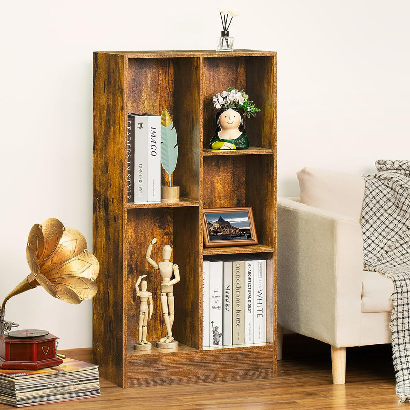 Bibliothèque Annysa, Brun, (4 tablettes) H 41 po x l 19,7 po x P 9,45 po