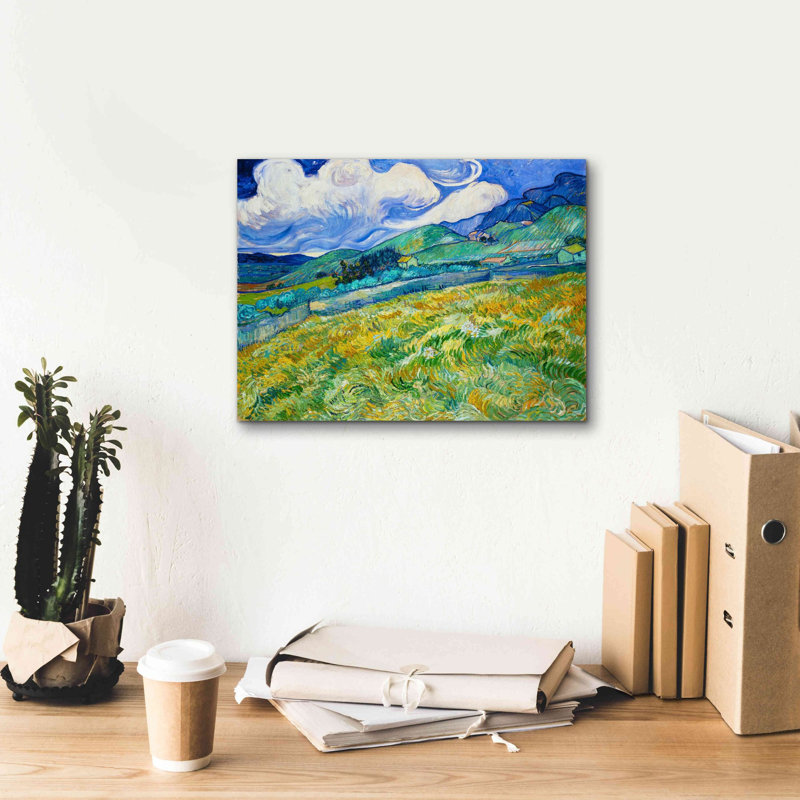 «Landscape from Saint-Remy» par Vincent Van Gogh, art mural sur toile giclée, H 12 po x l 16 po x P 0,75 po