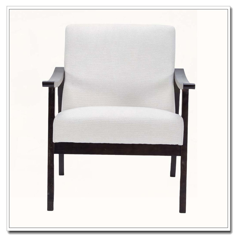 Chaise avec accoudoirs et dossier haut, Blanc ancien