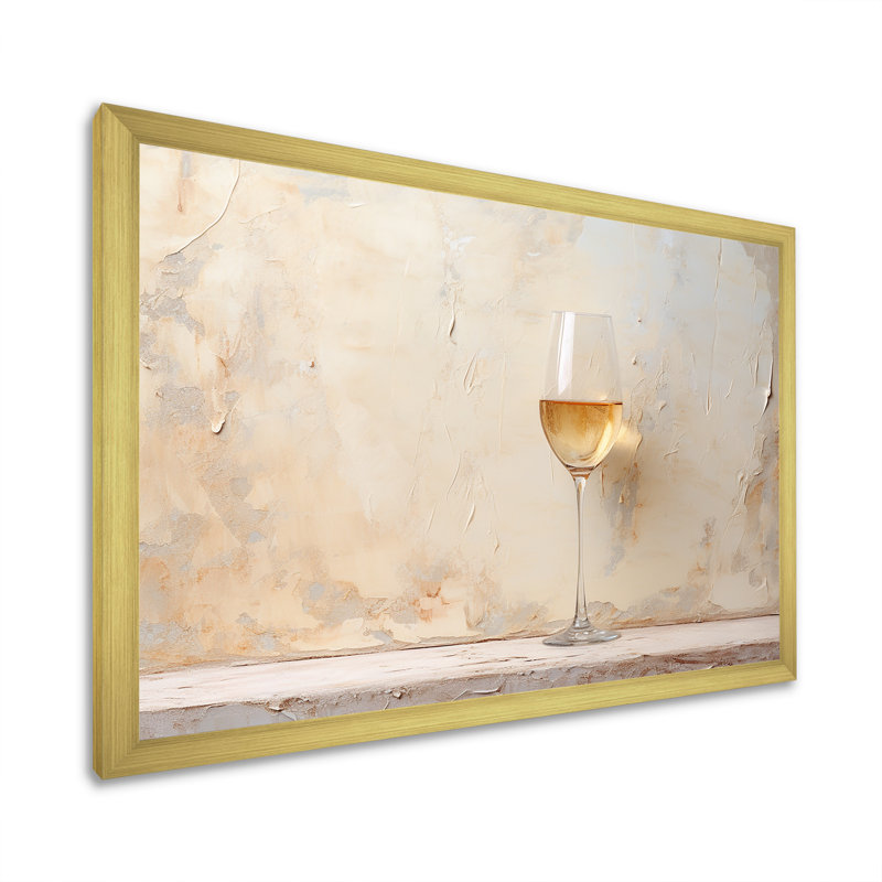 Minimalisme vin champagne, H 16 po x l 32 po x P 1 po, Cadre doré simple