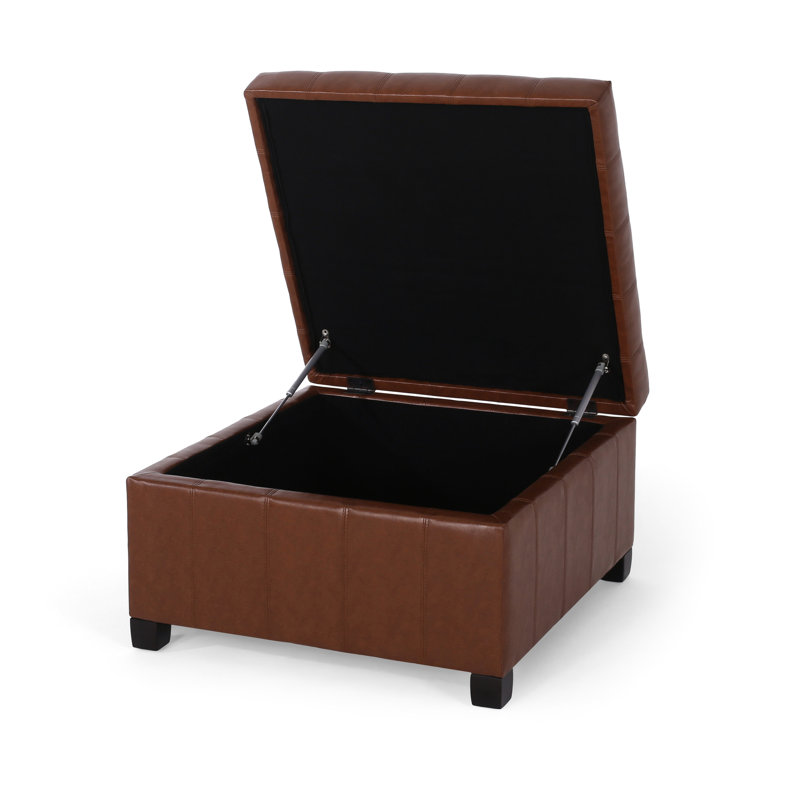Similicuir brun avec capitonnage élégant et option de rangement confortable