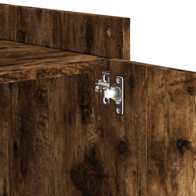 Quanterrious 45cm W Manufactured Wood Bedside Table, Smoked Oak