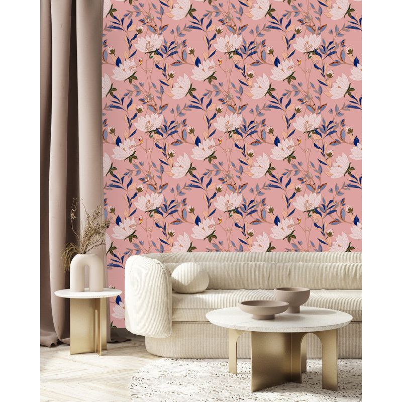 Panneau de fleurs avec feuilles bleues L 10,4 pi x l 25 po