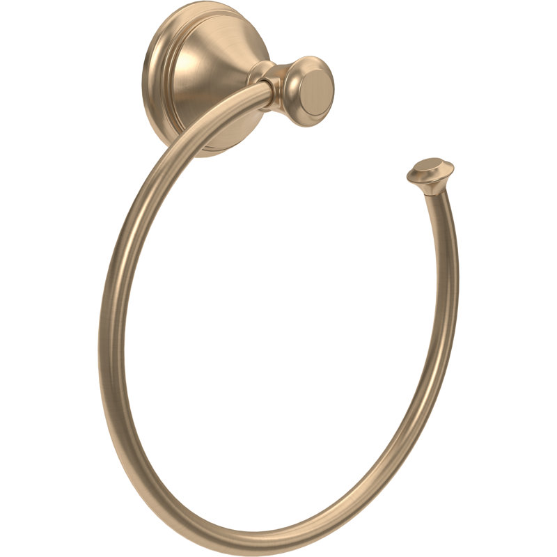 Cassidy Wall Mount Round Open Towel Ring Bath Hardware Accessory, Brilliance Champagne Bronze