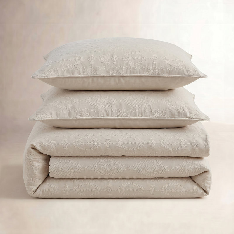 Ensemble d'édredon 3 pièces Tempe Matelasse Matelassé Aztec, Édredon pour très grand lit + 2 très grandes ta