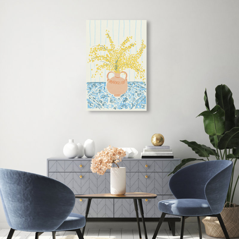 Sunny Flower Vase Print by Oliver Gal, 54"H x 36"W, Gallery Wrapped