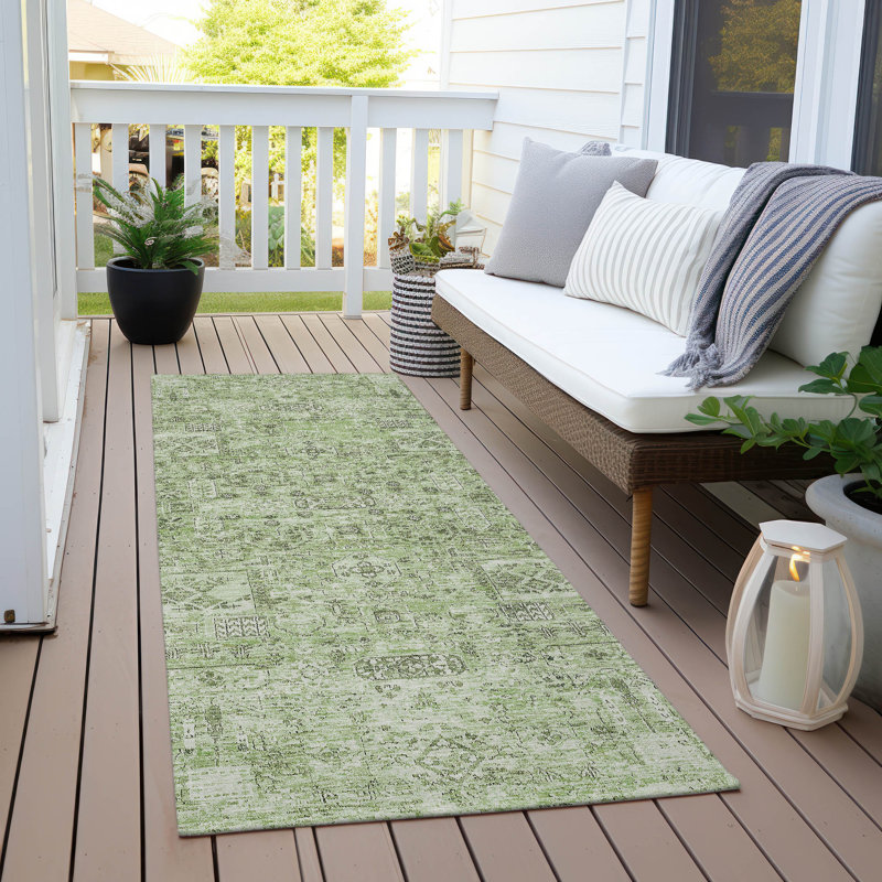 Everlee Washable Abstract Indoor / Outdoor Rug, Runner 2'3" x 7'6"