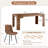 71" Wood Finish Dining Table Set For 6/8, Modern Rectangular Kitchen & Dining Room Set With PU Leather Chairs-977724090-977724084