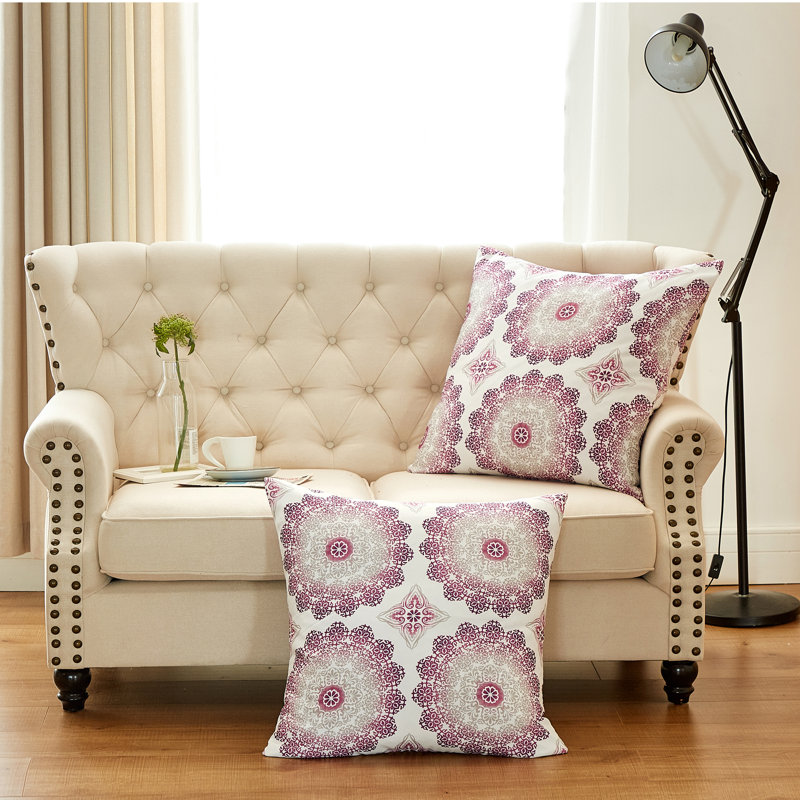 Geometric Square Euro Cushion Cover, Midnight, 66cm x 66cm