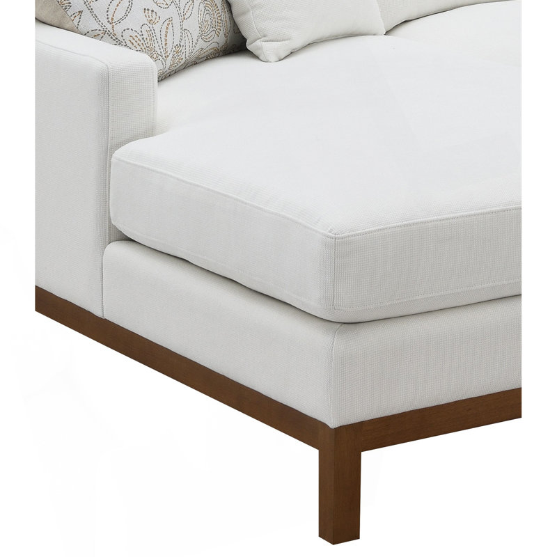 Canapé modulaire Valiant en chenille ivoire avec 4 coussins Valiant