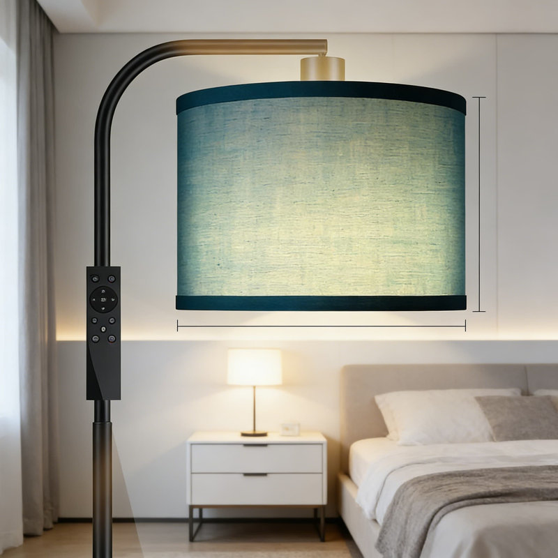 Modern Arc Floor Lamp With Remote Control, Stepless Dimmable Brightness & Color Temperature (2700K-6500K), Adjustable Lamp Head, Foot Switch For Living Room, Bedroom, And Office