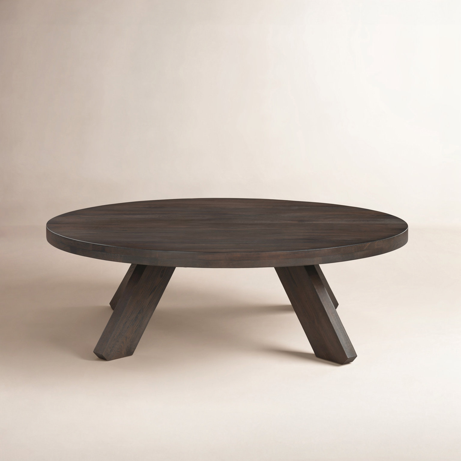 Roberto Solid Wood Single Coffee Table, Dark Brown Wood