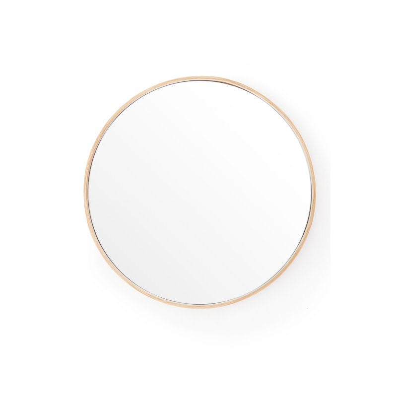 Round Wall Mirror, 12" x 12", Brown