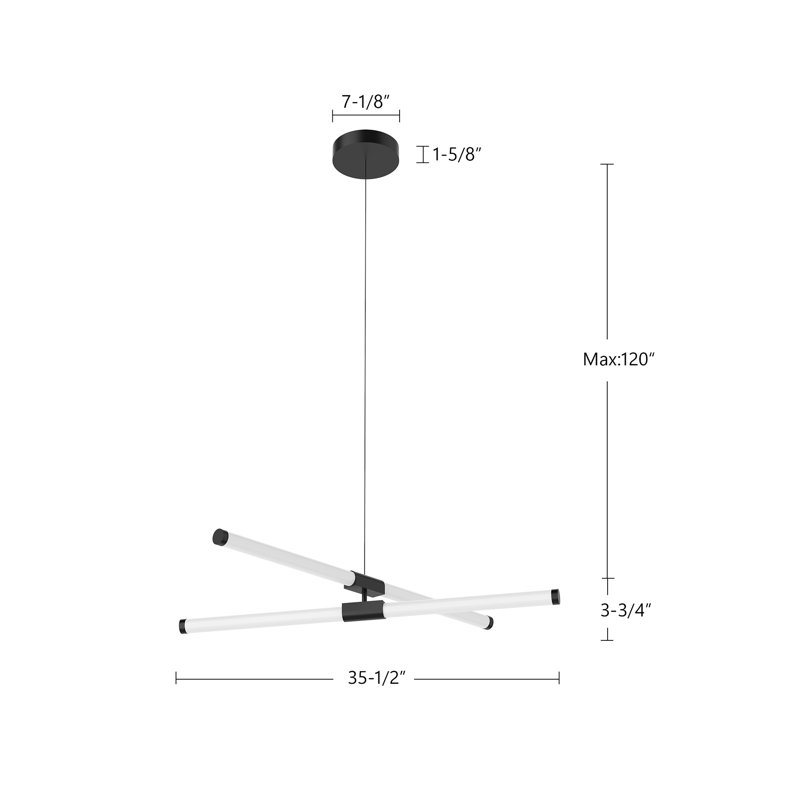 Akari 2 - Light LED Chandelier, Brushed Nickel