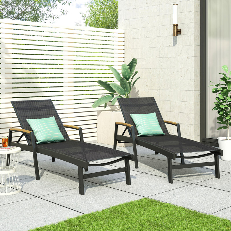 Chaise Lounge, Black, Black