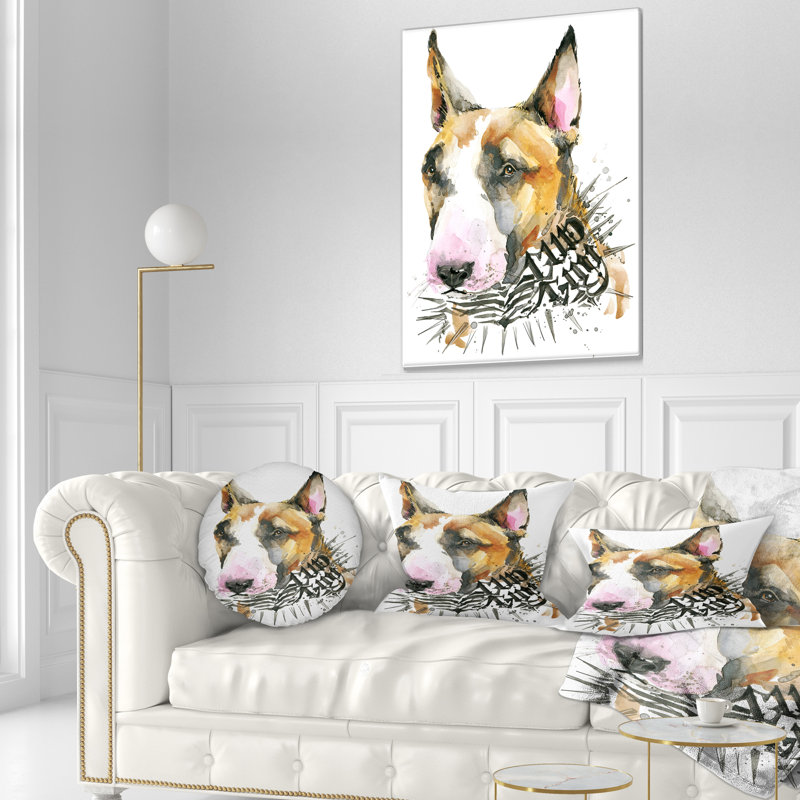 Coussin lombaire pour chien en aquarelle d’animal