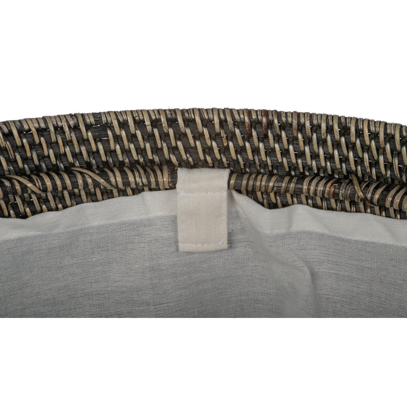 Hand Woven Laundry Hamper, Black