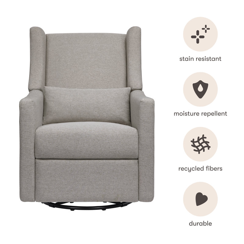 Kiwi Electronic Swivel Reclining Glider, Performance Gray Eco-Weave