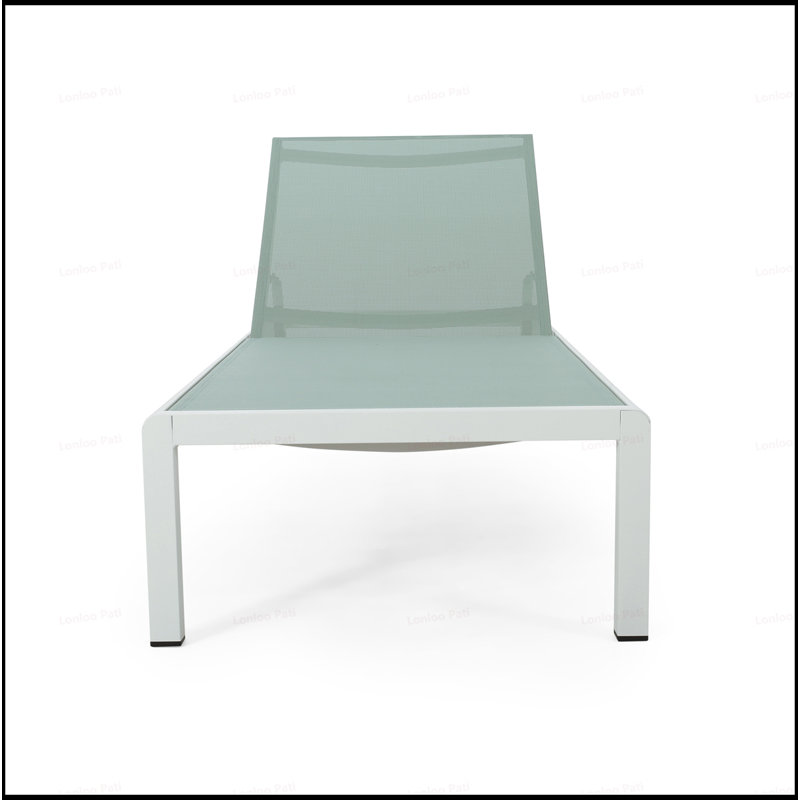 Aluminum Frame Mesh Chaise Lounge With Adjustable Backrest And Wheels For Easy Mobility,  For Outdoor Relaxation., Teal