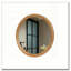 Miroir mural rond en bois naturel