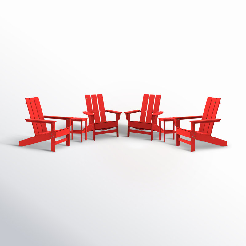 Ensemble de conversation à chaises multiples 6 pièces Ratcliff, Rouge vif