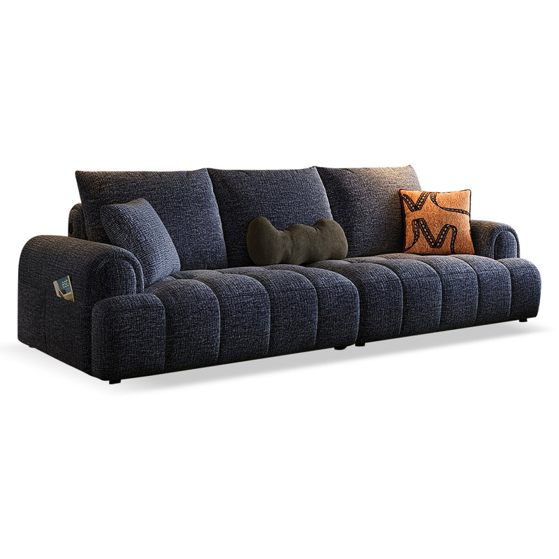 Coussin de canapé modulaire en chenille bleu, H 34,65 po x l 105,51 po x P 41,73 po, Bleu