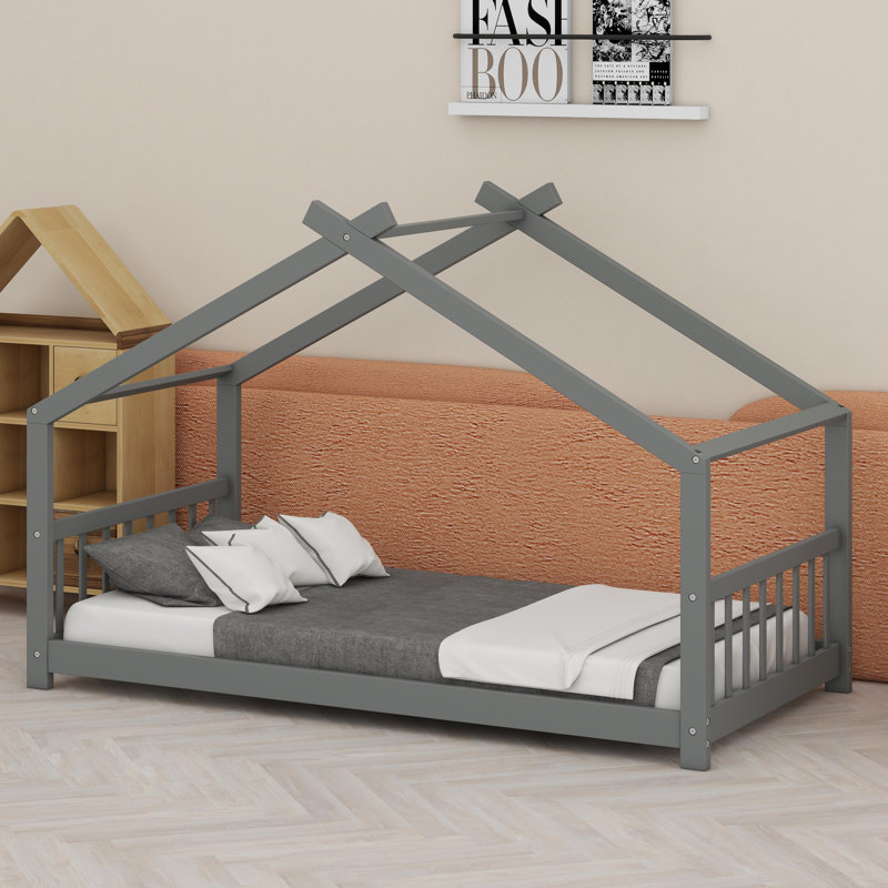 Lit en bois House House, Gris