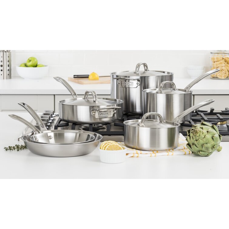 Viking Professional 5PLY Stainless Steel 10-Piece Cookware Set, Silver