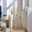 Ensemble de vases de plancher en métal 3 pièces - Grand décor en relief blanc et doré pour le salon, l'entrée et le bureau