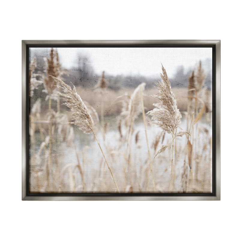 Art mural sur toile flottant, "Pampas", H 25 po x l 31 po x P 1,7 po, Cadre flottant gris lustré