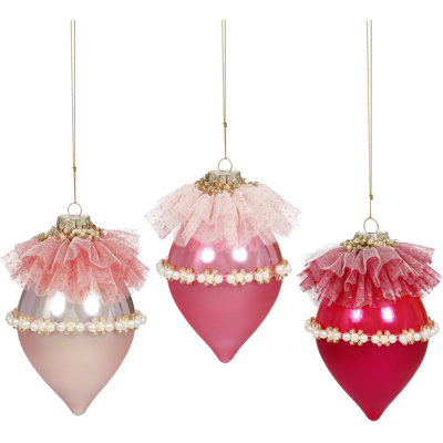 Top Lace Finial Ornament, Set Of 6