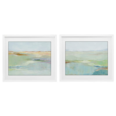 Ensemble de 2 impressions encadrées sous verre Soft Springtime Glow, design par Ian C.