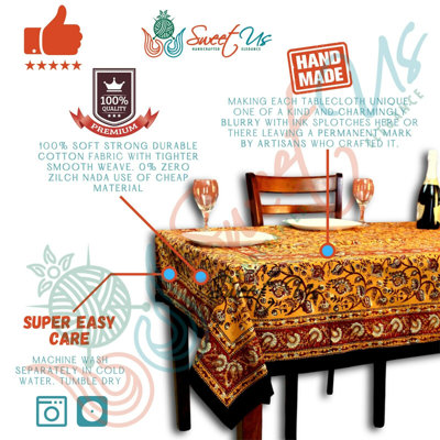 Rectangle Floral Cotton Tablecloth