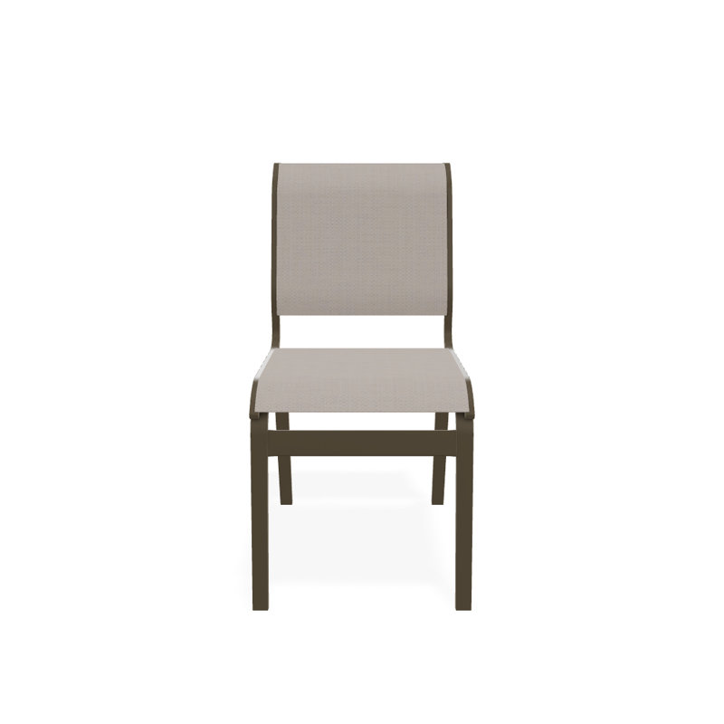 Hiraku Premium All-Weather Wicker Outdoor Dining Side Chair with Cushion, Textured Beachwood, Natural