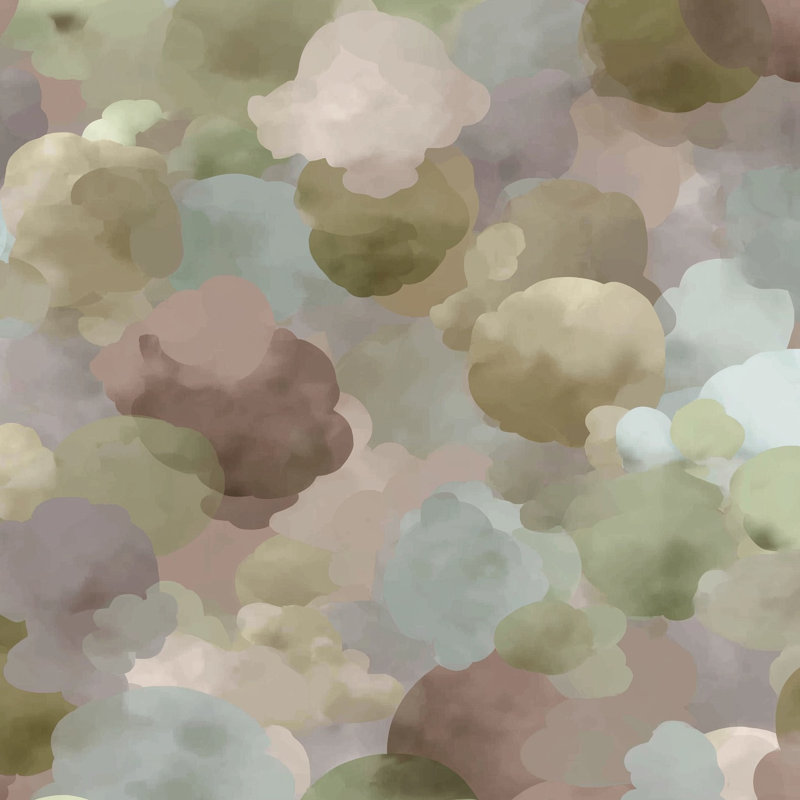 Papier peint nuageux abstrait Shades Of Green