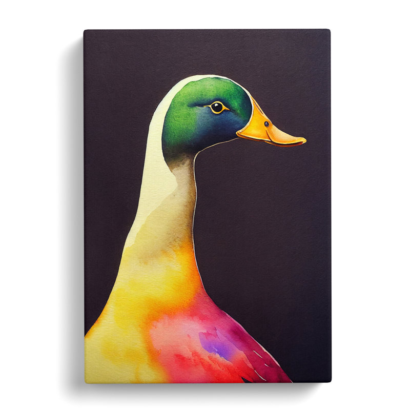 Watercolour Duck Vol.4 - Wrapped Canvas, 76cm H x 50cm W x 3cm D