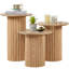 Ensemble de 3 tables basses rondes gigognes, style Mid Century