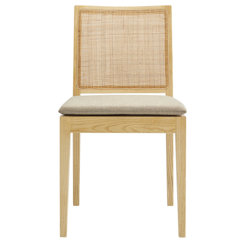 Chaise en bois et rotin Ovard