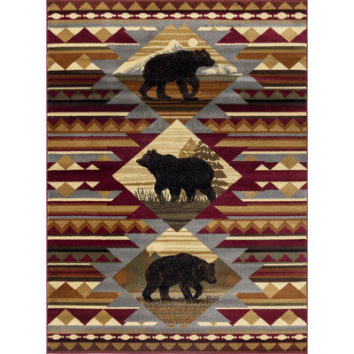 Nature's Nest GC_CBL3001 Multi 2 Ft. 7 In. X 7 Ft. 3 In. Lodge Area Rug