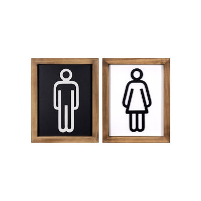 Ensemble de 2 décorations murales pour salle de bain His and Hers