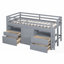 Lit mezzanine simple avec 4 tiroirs Sous l'armoire - peu encombrante Durable-1879884781